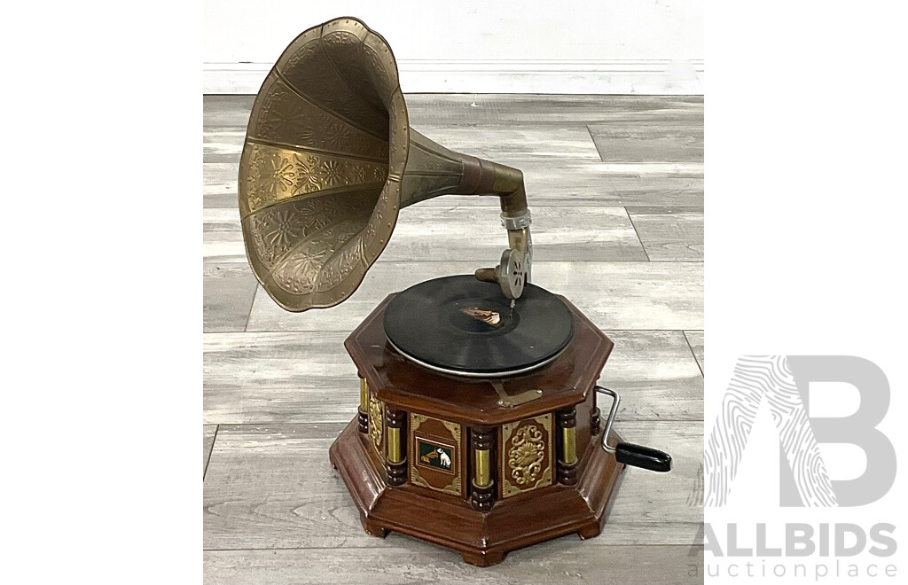 Reproduction HMV Gramaphone with Horn