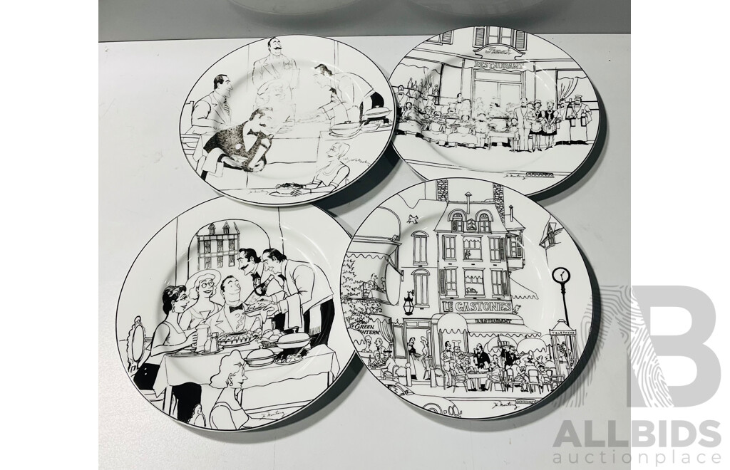 Incomplete Set of Le Restaurant Cartoon Design Crockery