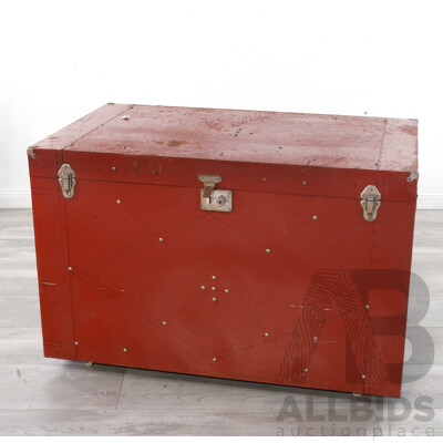 Red Tin Shipping Trunk