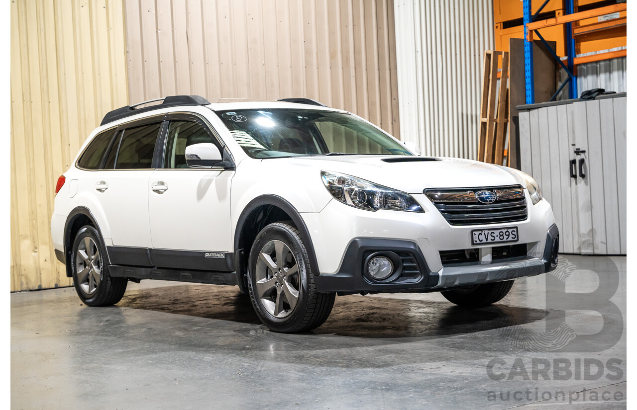 9/2014 Subaru Outback 2.0D Premium (AWD) MY14 4d Wagon Pearl White Metallic Turbo Diesel 2.0L