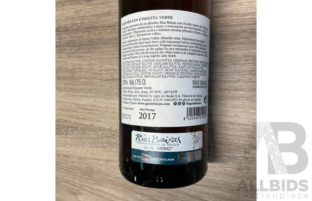 GRANBAZAN 2017 Albarino Etiqueta Verde Rias Baixas - Case of 12 x 750ml