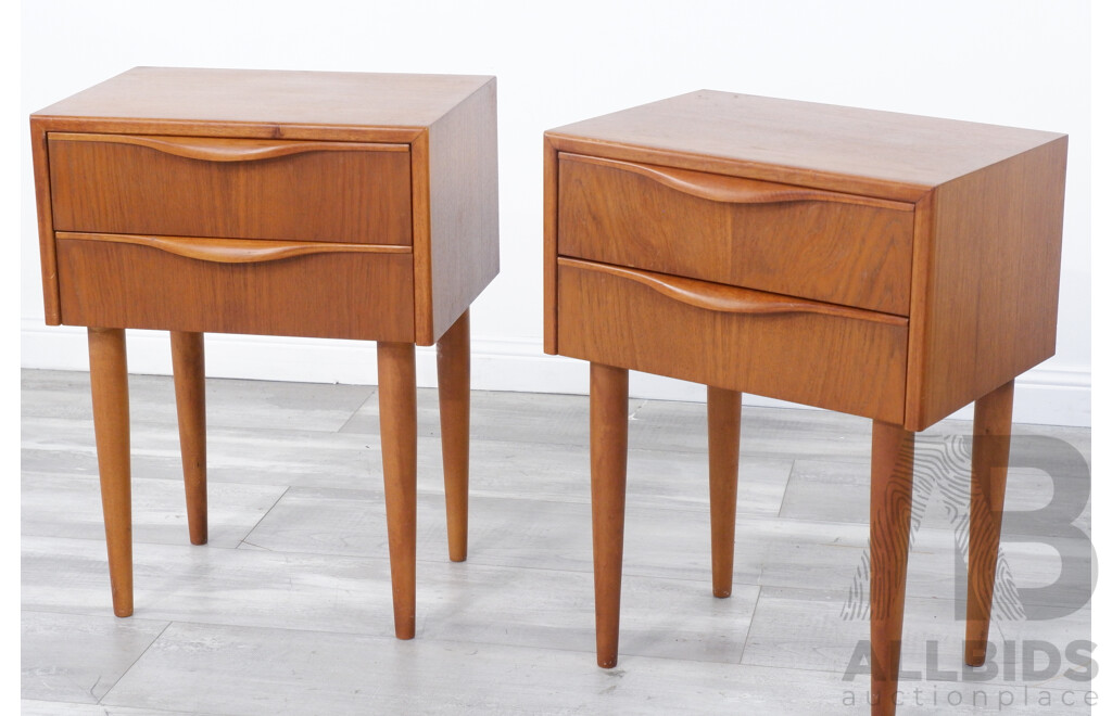 Pair of Mid Century Bedside Tables by Burgess Furniture