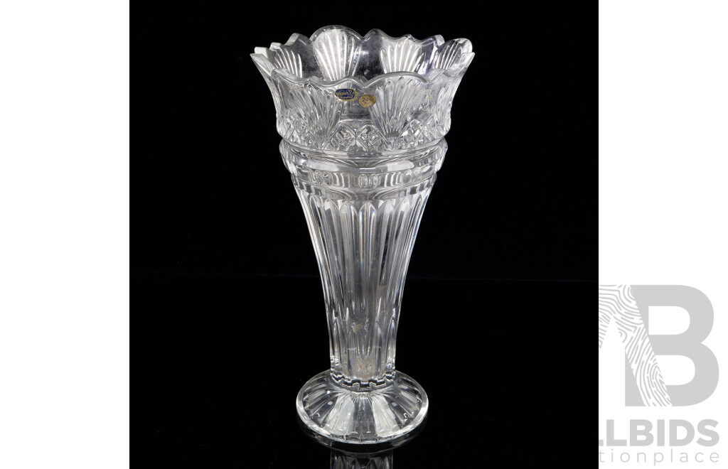 Tall Bohemia Crystal Vase