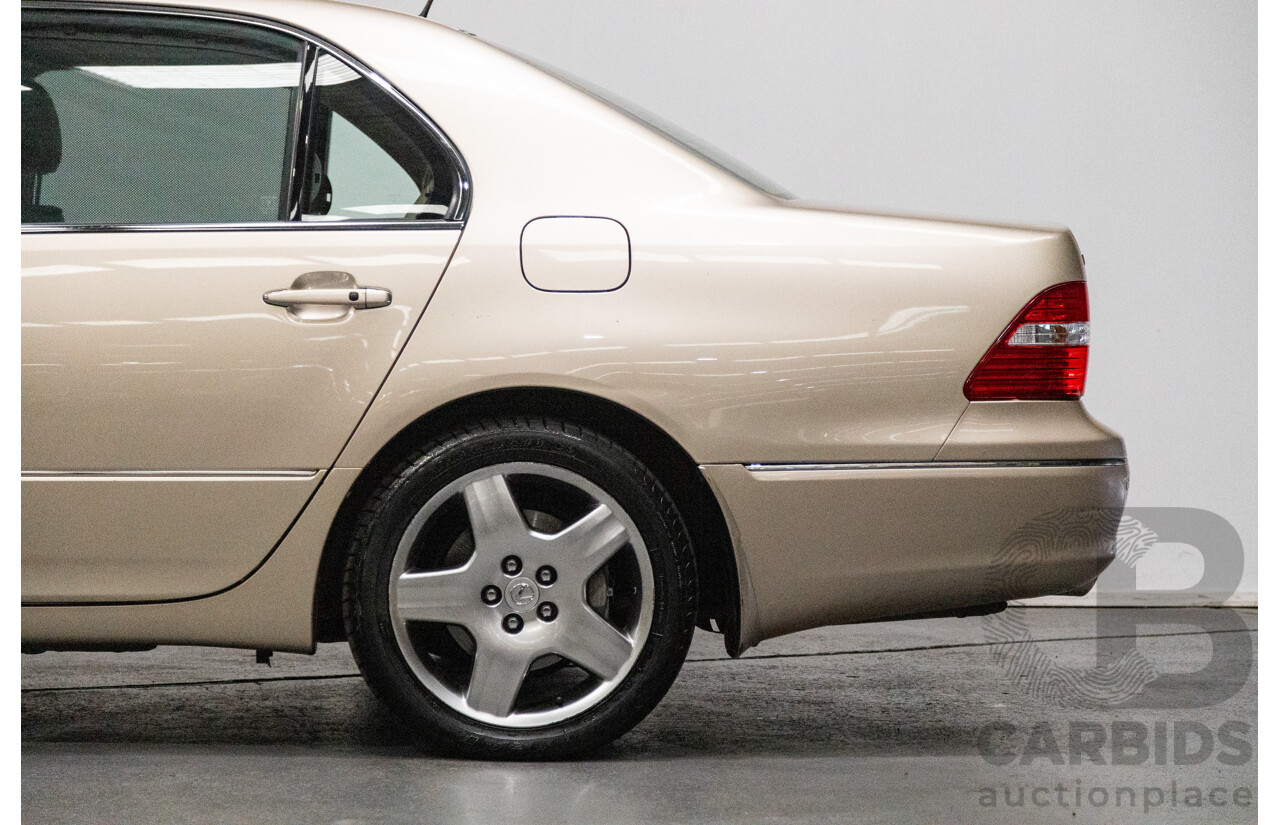 03/2004 Lexus LS430 RWD UCF30R 4d Sedan Sandstone Mica Metallic V8 4.3L