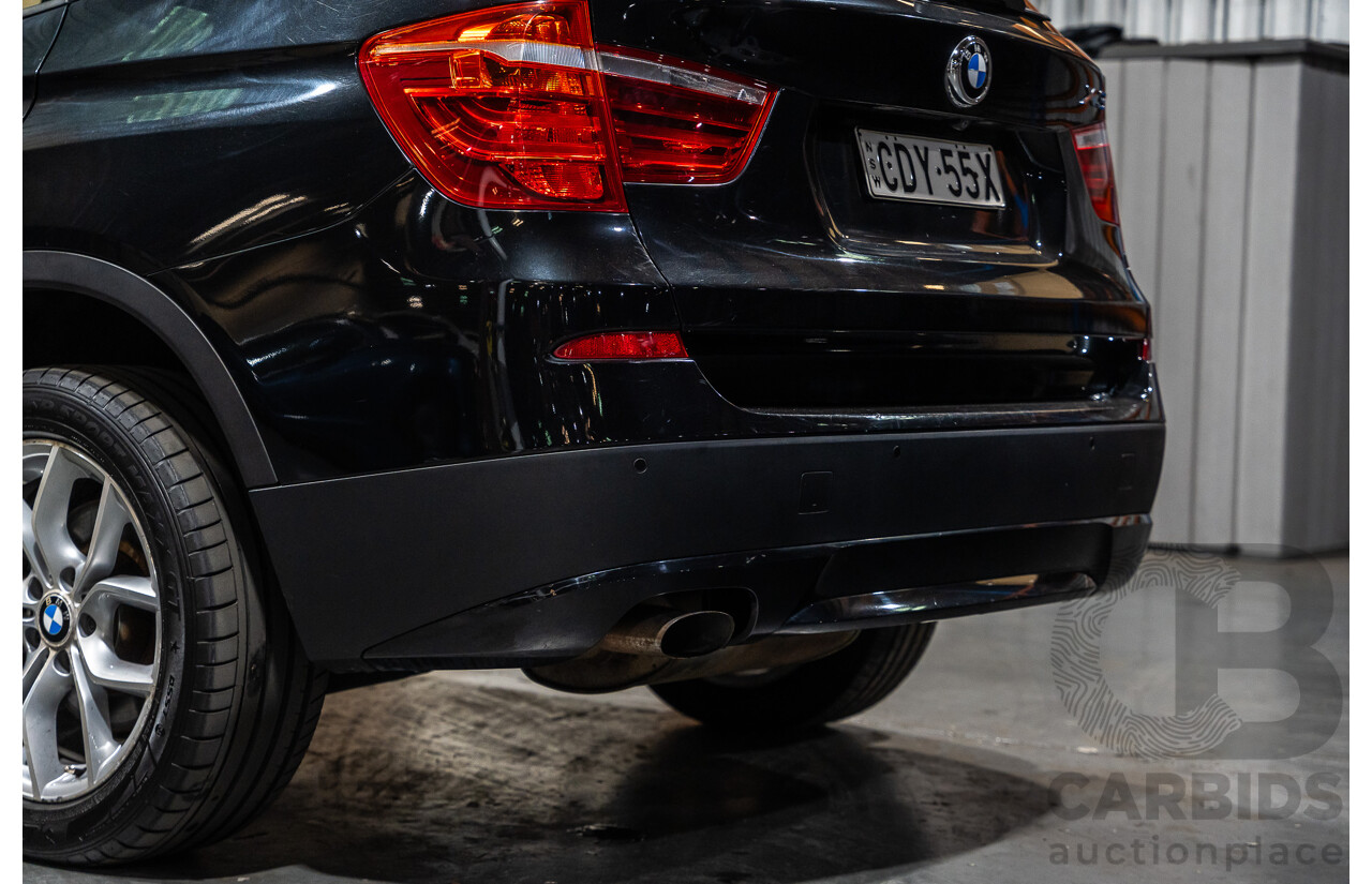 12/2011 BMW X3 Xdrive 20d (AWD) F25 4d Wagon Metallic Black Turbo Diesel 2.0L