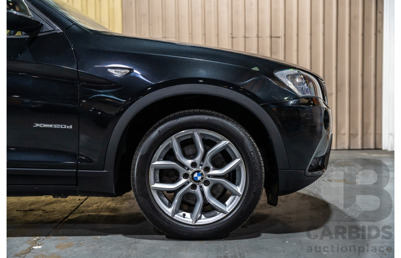 12/2011 BMW X3 Xdrive 20d (AWD) F25 4d Wagon Metallic Black Turbo Diesel 2.0L