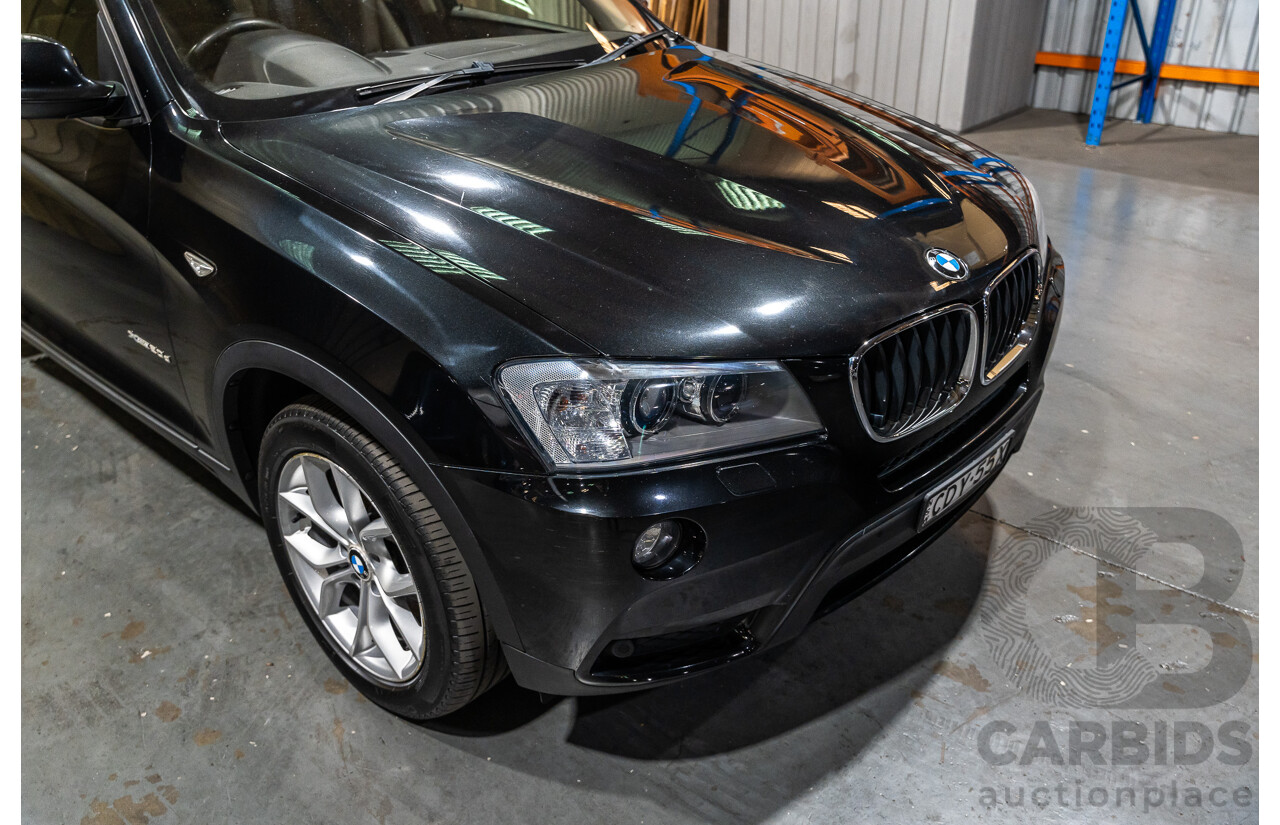 12/2011 BMW X3 Xdrive 20d (AWD) F25 4d Wagon Metallic Black Turbo Diesel 2.0L