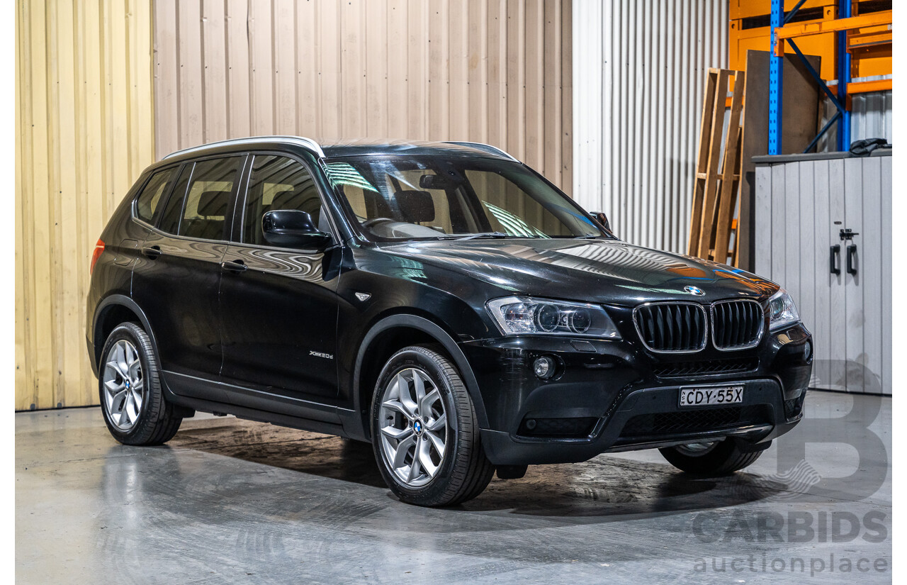 12/2011 BMW X3 Xdrive 20d (AWD) F25 4d Wagon Metallic Black Turbo Diesel 2.0L