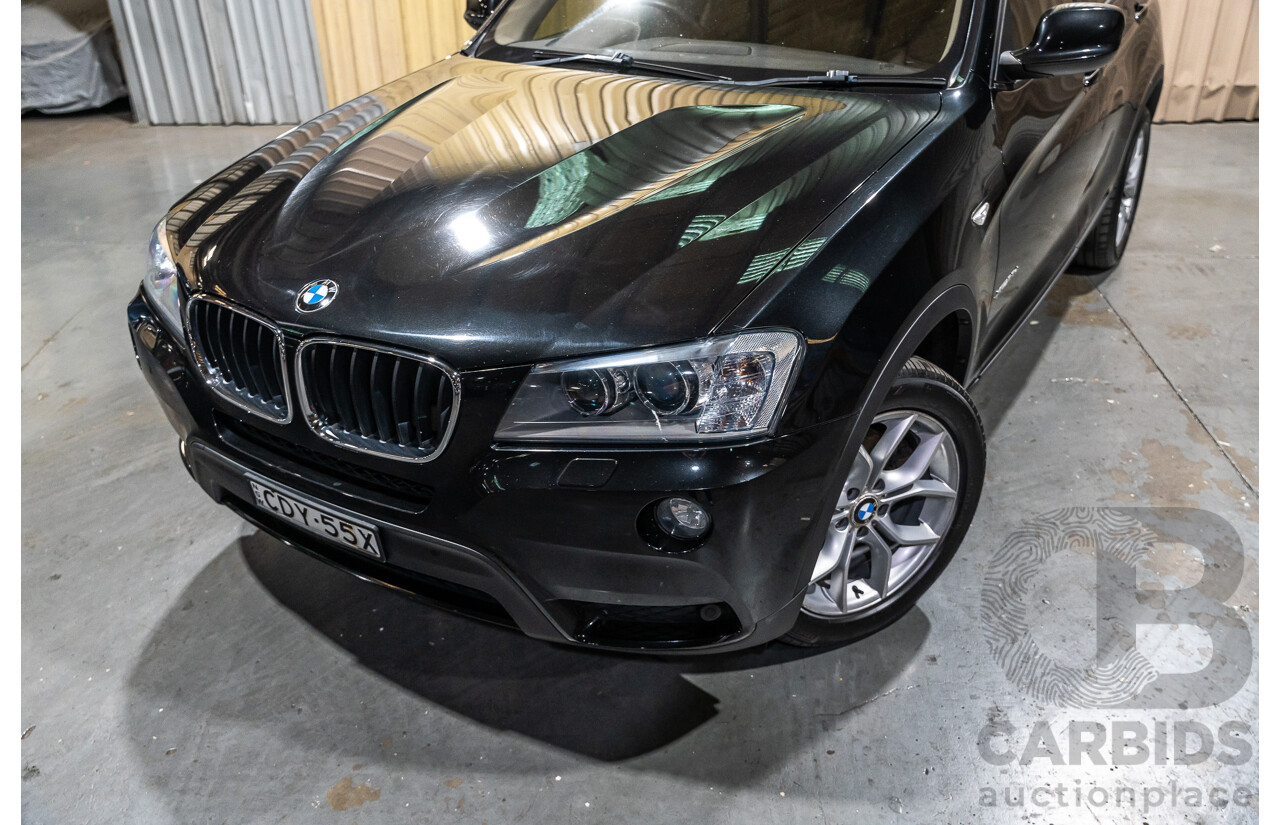 12/2011 BMW X3 Xdrive 20d (AWD) F25 4d Wagon Metallic Black Turbo Diesel 2.0L