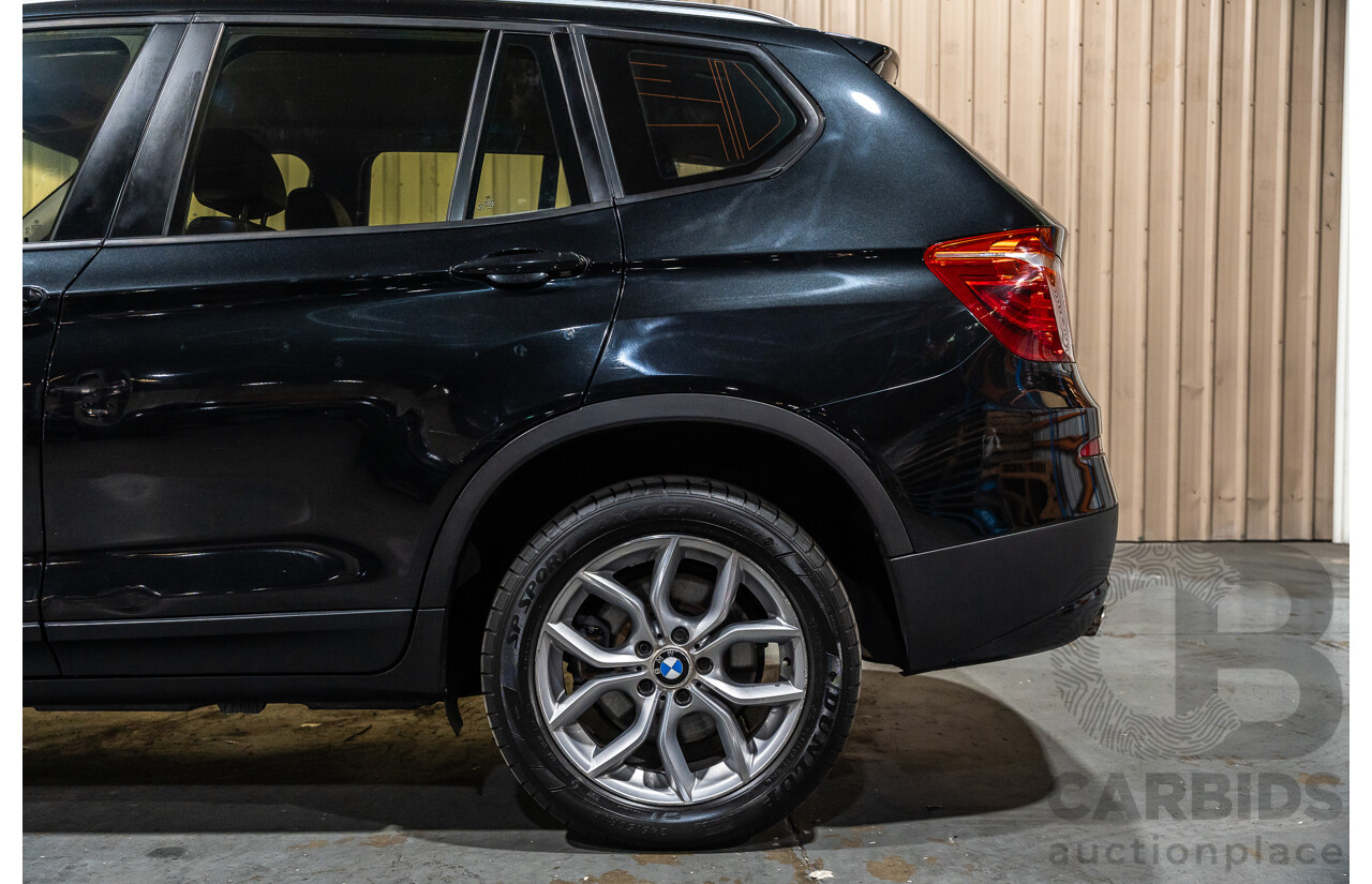 12/2011 BMW X3 Xdrive 20d (AWD) F25 4d Wagon Metallic Black Turbo Diesel 2.0L