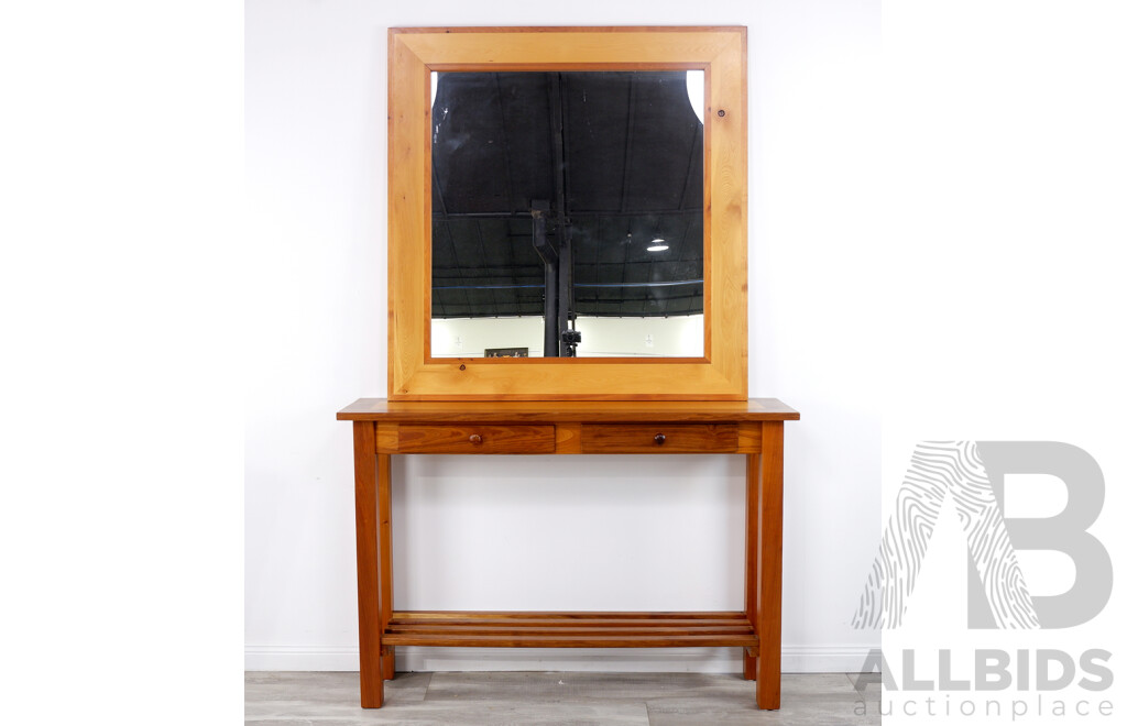 Huon Pine and Blackwood Hall Table with Matching Large Mirror