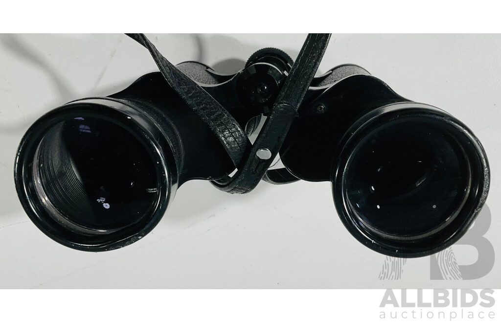 Vintage Pair of Tasco Binoculars Model No 306 No.32592 in Original Vinyl Case - Made in Japan
