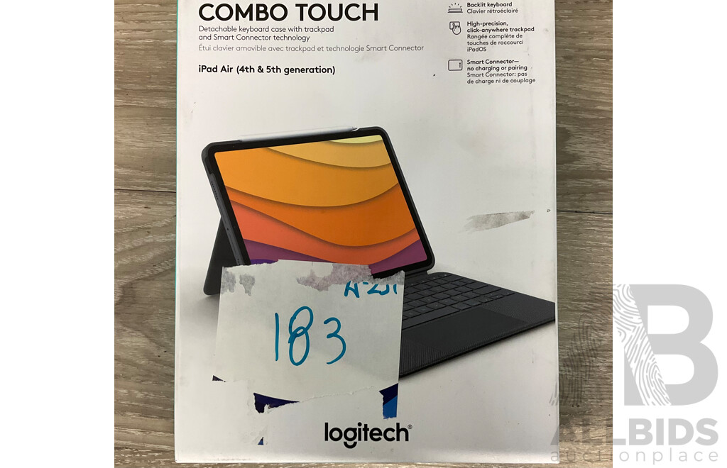 LOGITECH Combo Touch  Detachable Keyboard Case with Trackpad and Smart Connector Technology for IPad Air ( 4th &5th Generation)