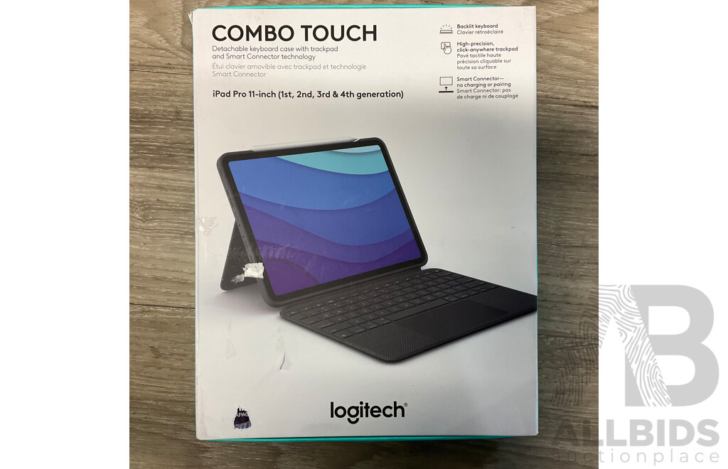 LOGITECH Combo Touch  Detachable Keyboard Case with Trackpad and Smart Connector Technology for IPad 11-Inch (1st,2nd,3rd & 4th Generation)