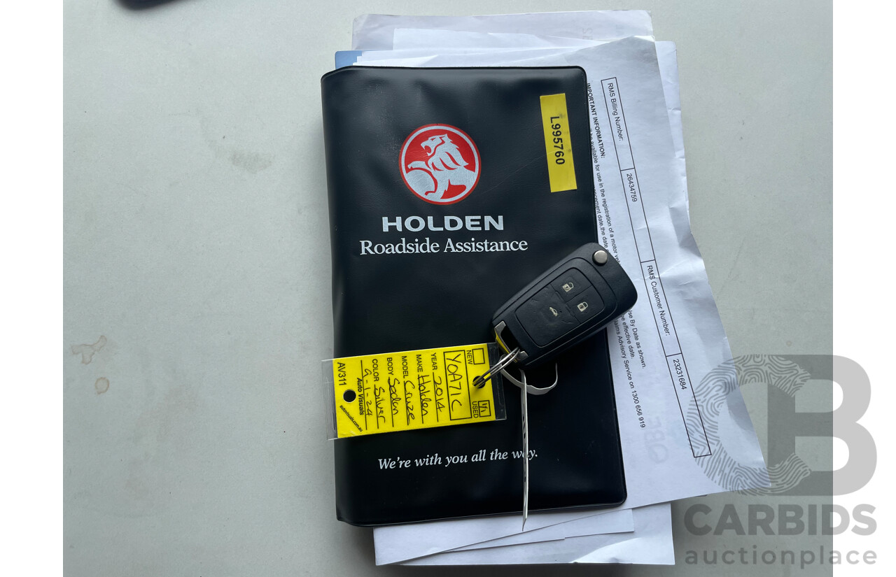 7/2014 Holden Cruze SRi Z-Series JH MY14 4d Sedan Silver 1.6L