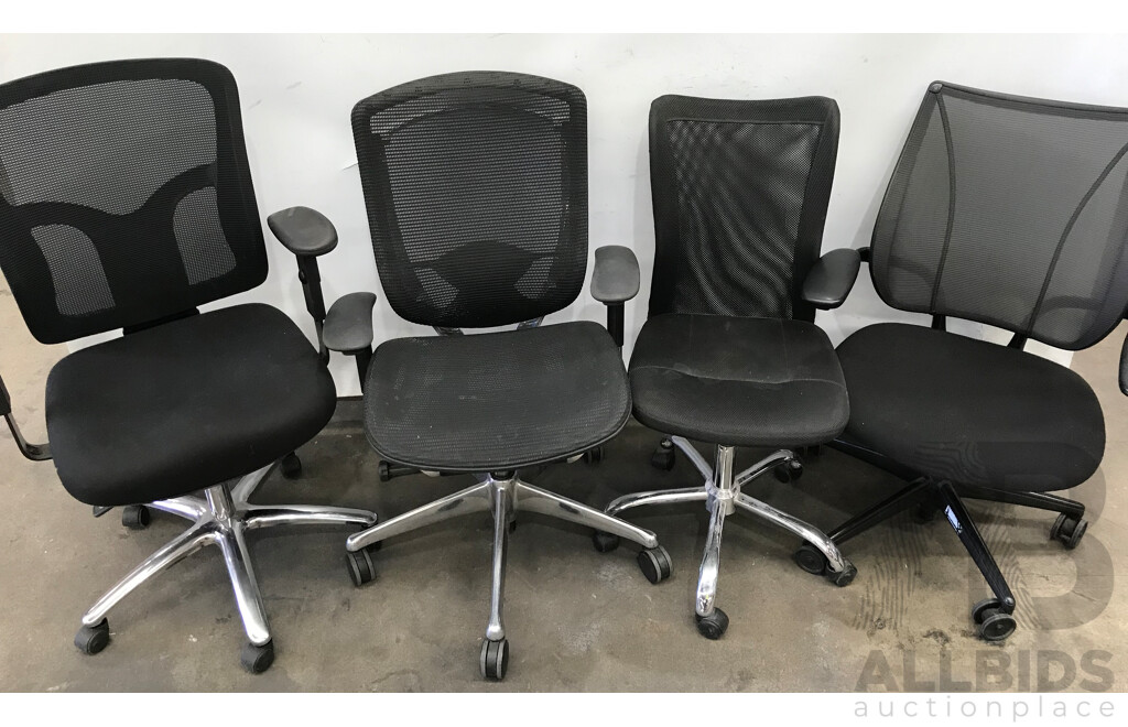 Mesh Backed Office Task Chairs - Lot of Four