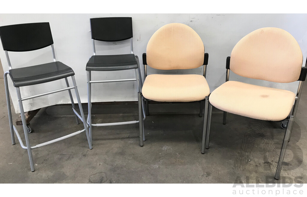 Contempory Stools and Occasional Chairs - Lot of Four