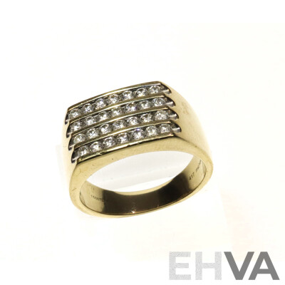 Michael Hill 10ct Mens Diamond Set Ring, TDW 1.0ct, Size U, 7.52 Grams