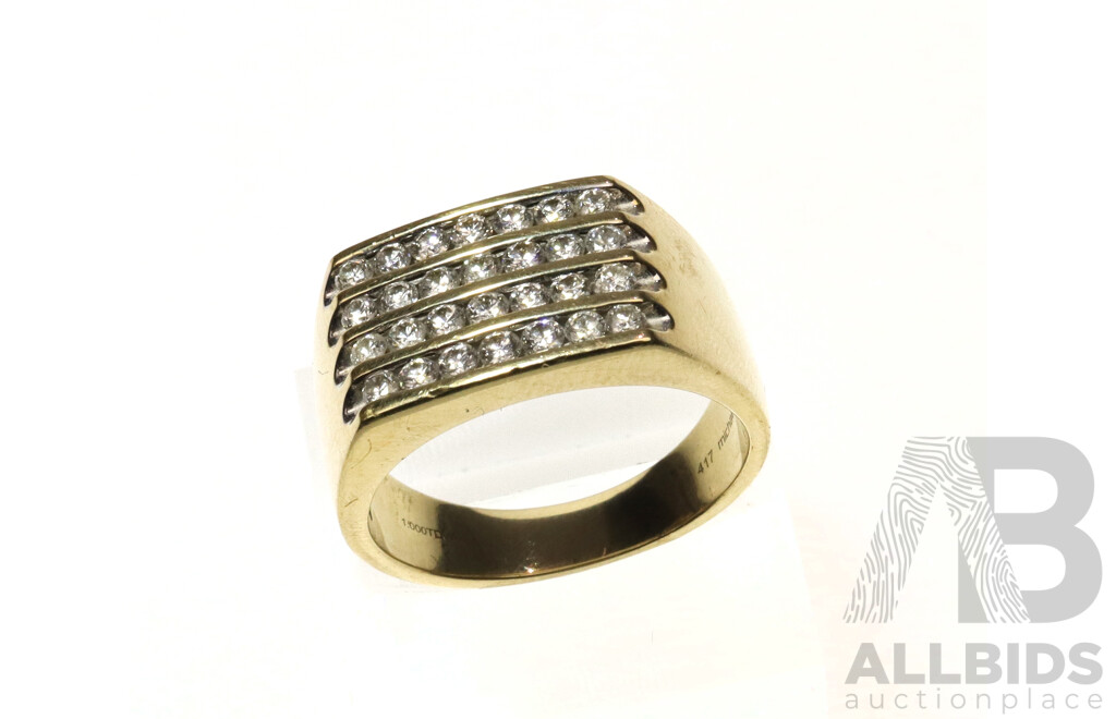Michael Hill 10ct Mens Diamond Set Ring, TDW 1.0ct, Size U, 7.52 Grams