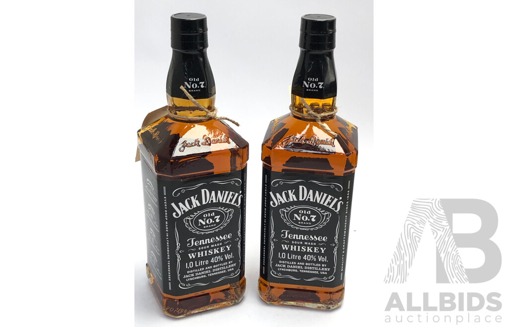2x 1L Bottles of Jack Daniel Tennessee Sour Mash Whiskey