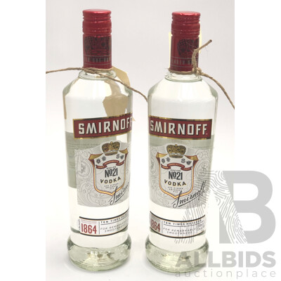 2x Bottles of 700ml Smirnoff Recipe No 21 Vodka