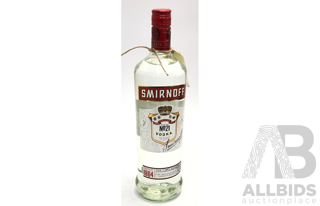 1L Bottle of Smirnoff Recipe No 21 Vodka