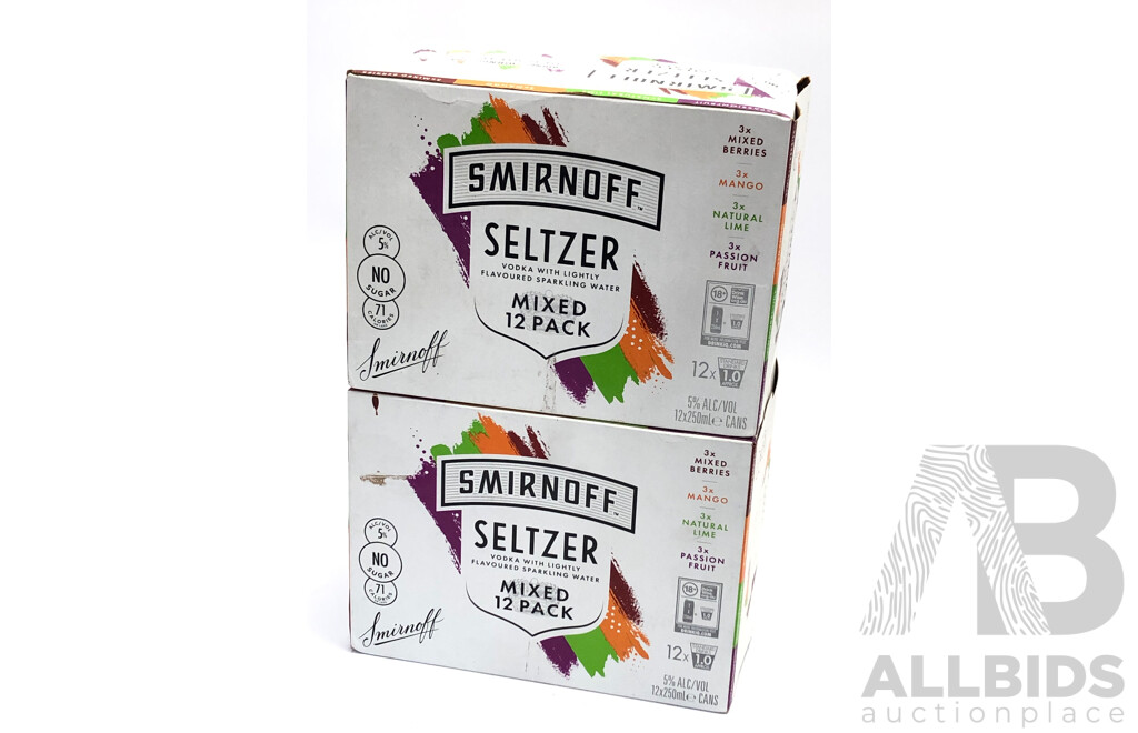 2x Mixed 12 Packs of Smirnoff Seltzer