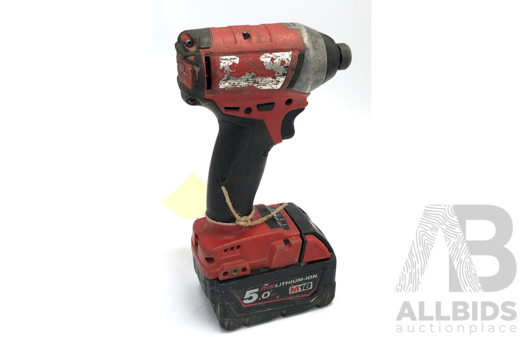 Milwaukee M18 Impact Driver with 5.0Ah Battery