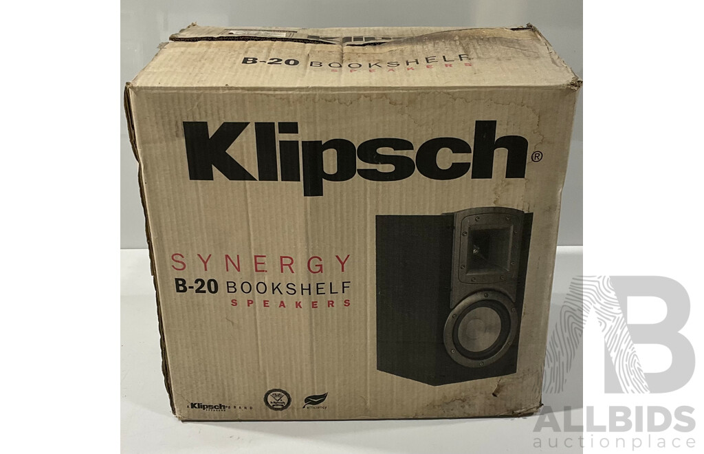 Pair of Klipsch Synergy B-20 Bookshelf Speakers in Original Box