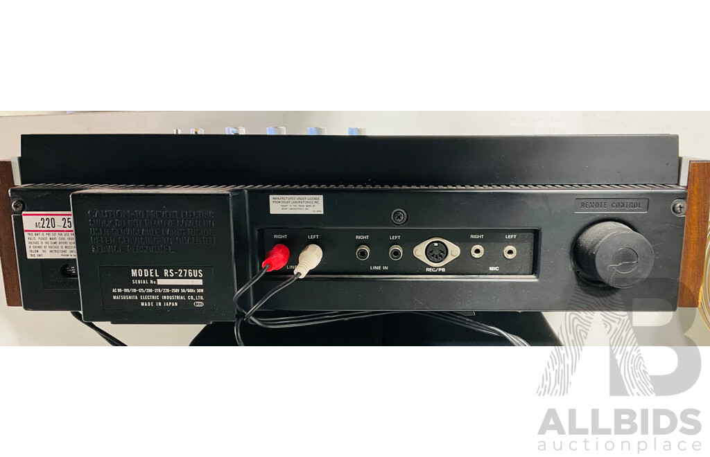 Vintage Technics Direct Drive Cassette Stereo Deck RS-276US Alongside Pair of Dali Concept 1 Speakers