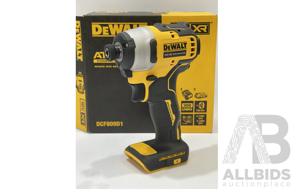 DeWALT 18V XR Brushless Atomic Impact Driver - Skin Only - Brand New