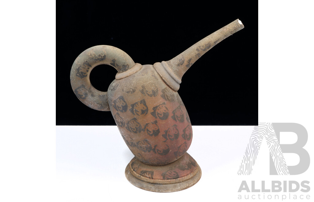 Unusual Hand Made Watering Can Form Ceramic Sculpture