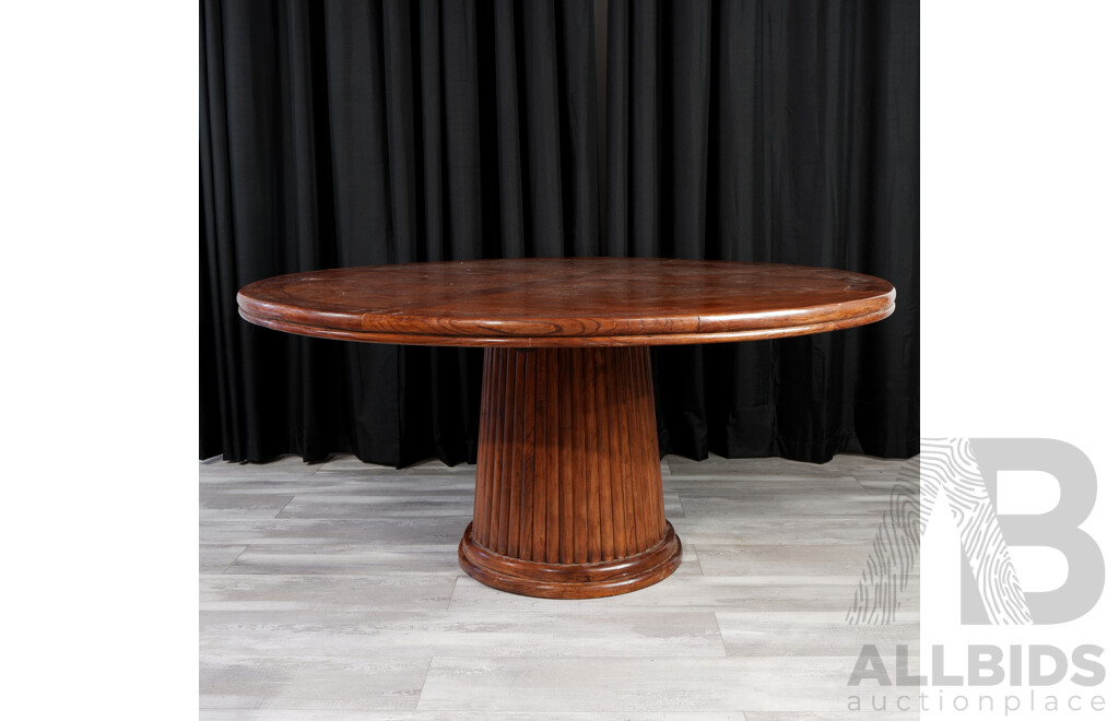 Large Round Mahogany Banquet Table