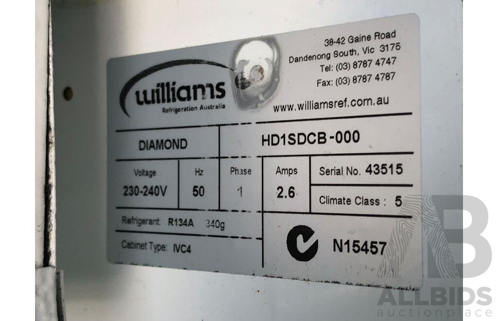 Williams Diamond 520 Litre Single Door Commercial Refrigerator
