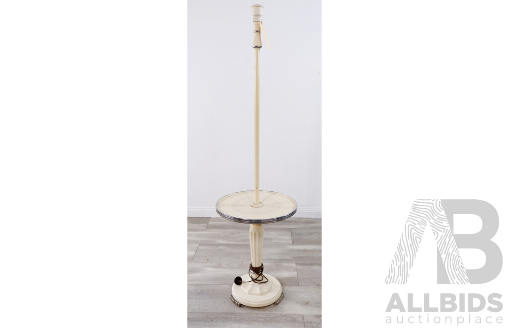Vintage Bakelite Floor Lamp with Table