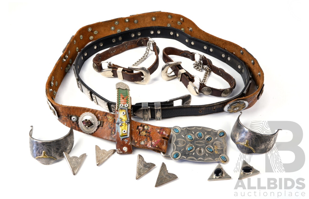 Collection Items Previously Belonging to Jimmy Barnes Including Belt with Buckle, Country Style Book Decorations and More