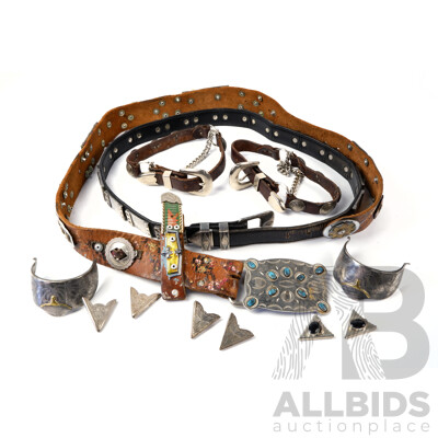 Collection Items Previously Belonging to Jimmy Barnes Including Belt with Buckle, Country Style Book Decorations and More