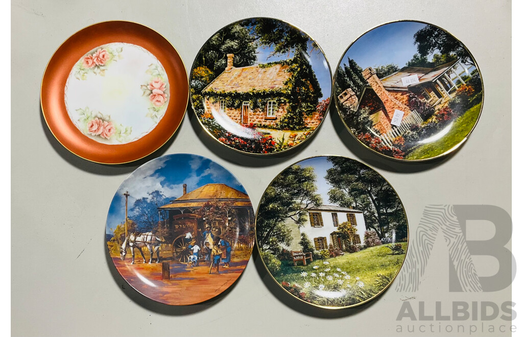 Collection of Four Vintage the Bradford Exchange Decorative Plates Including Blundell’s Cottage and More - in Original Boxes