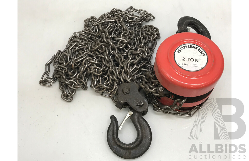 Two Tonne Chain Lift Block and Tackle(3 Meters)