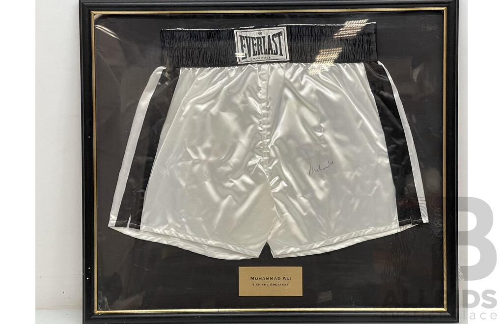 Muhammad Al Personally Signed Framed Everlast Boxer Shorts