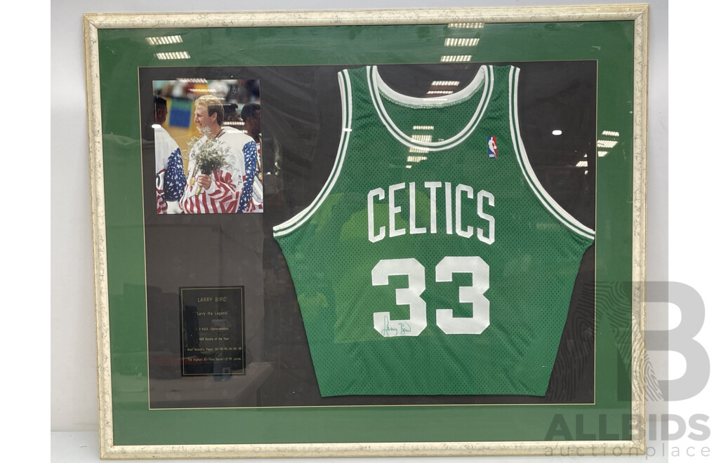 Larry Bird Boston Celtics Signed Jersey Presentation