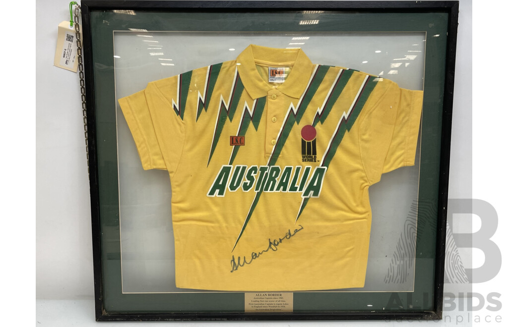 Allan Border 1994 Australian Cricket Captain Signed Shirt Presentation