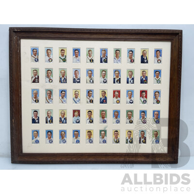 1938 Players Australia and England Cigarette Cards - Framed Set of 50 Cards