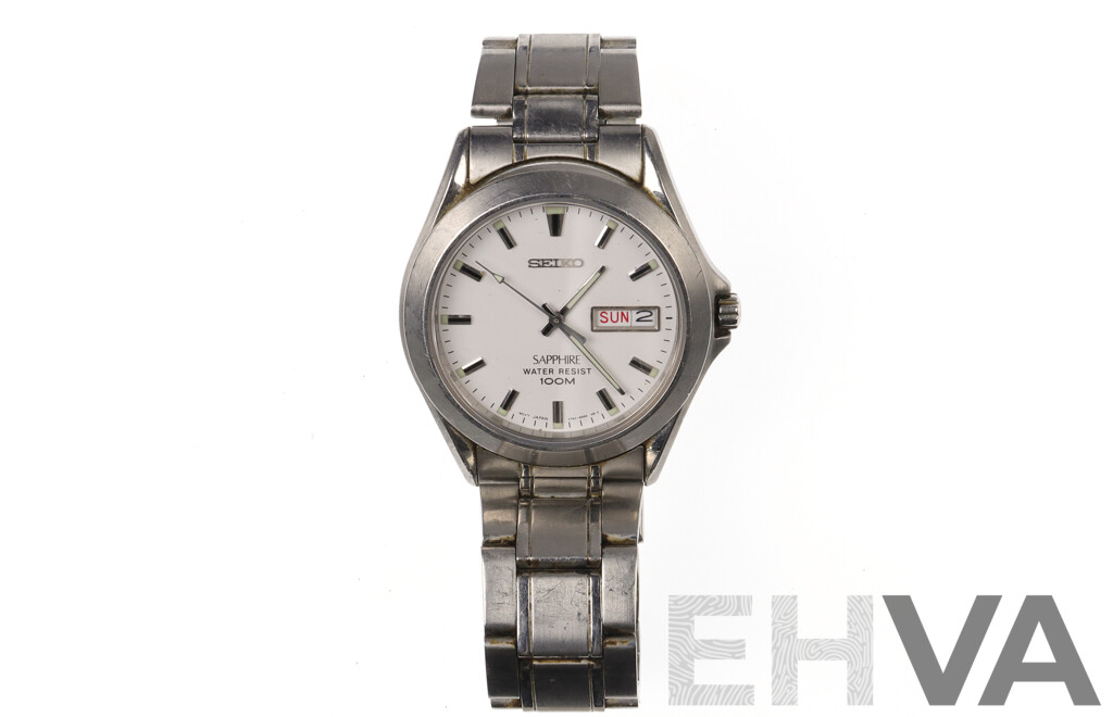 Men's Seiko Sapphire Stainless Steel Wrist Watch V743-8B50