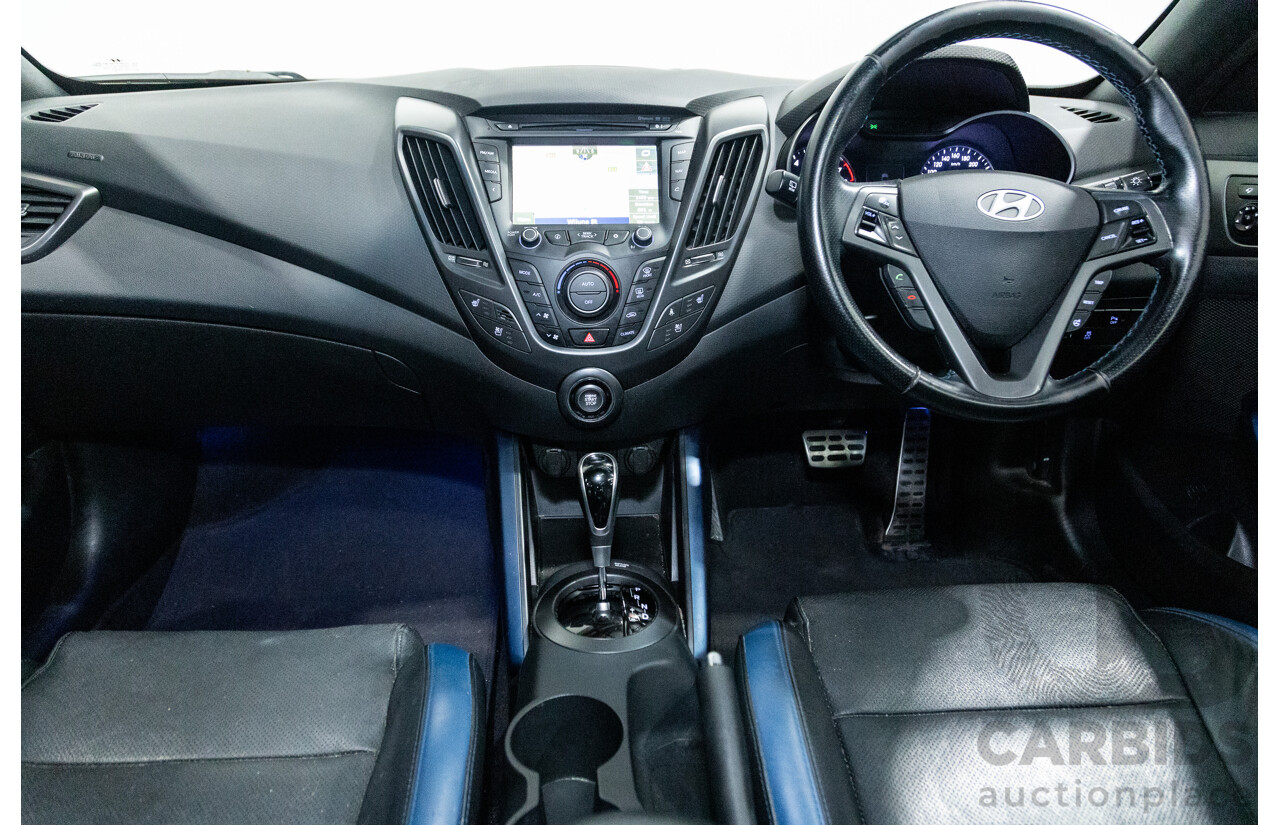 8/2015 Hyundai Veloster SR Turbo FS4 Series 2 3d Coupe Blue Sprinter Satin Turbo 1.6L