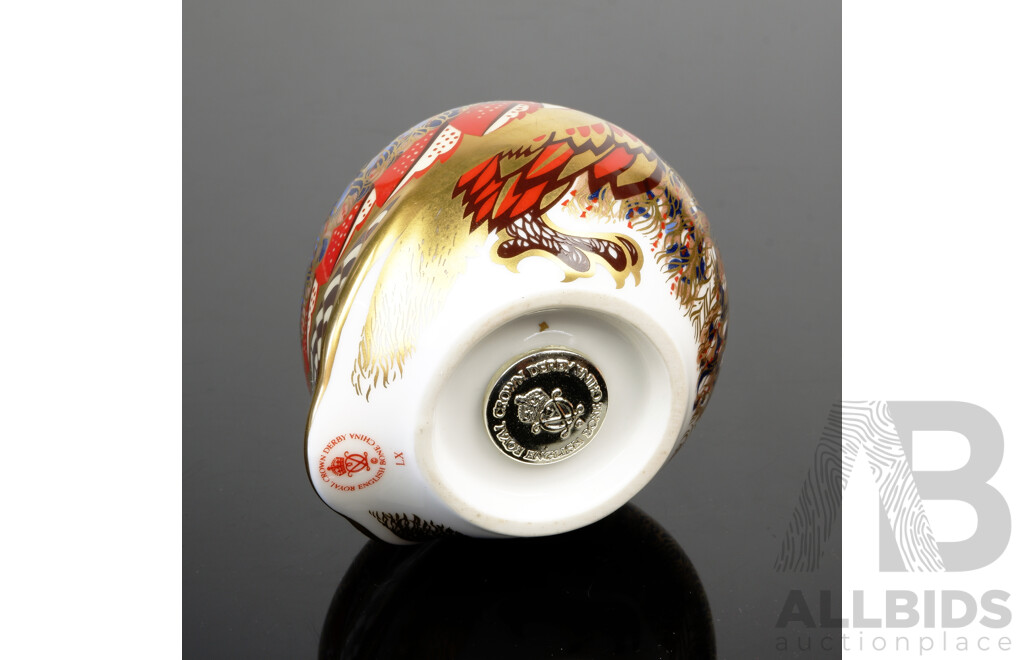 Royal Crown Derby Porcelain Owl Paperweight