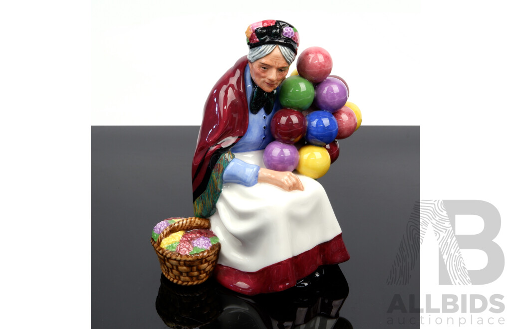 Royal Doulton Michael Doulton Exclusive 1999 Porcelain Figure, the Old Balloon Seller, HN 3737, with Certificate of Authenticity