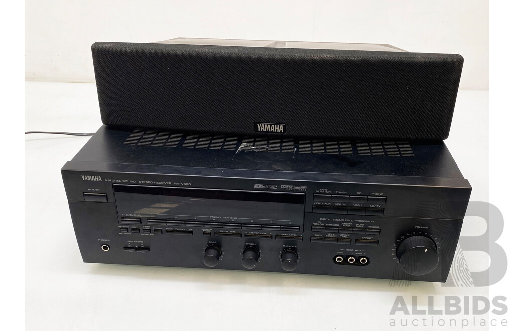 Yamaha (RX-V590) Natural Sound Stereo Receiver W/ Sound Bar
