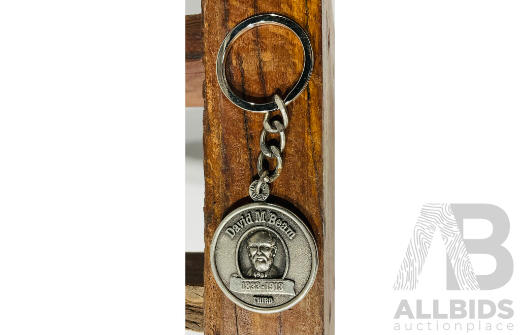 Unique Leather and Wood Jim Beam Bottle Holder with Key Ring