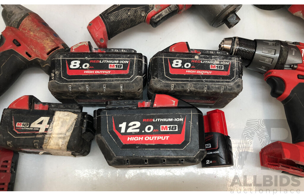 Large Quantity of Milwaukee Power Tools and Bag